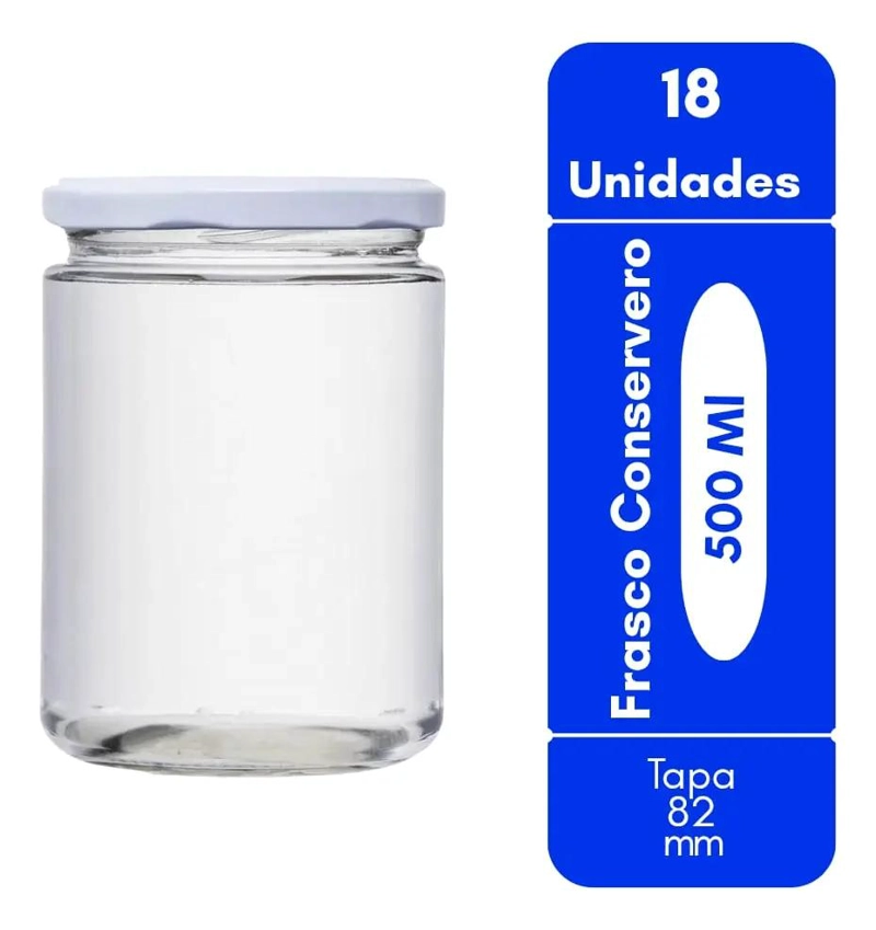 PACK 18 FRASCOS CONSERVEROS CON TAPAS 500 ML - 1