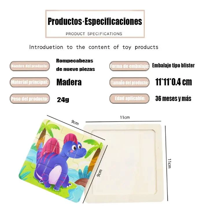 ROMPECABEZAS DE MADERA CON 30 FIGURAS SURTIDAS PARA NIÑOS - 2