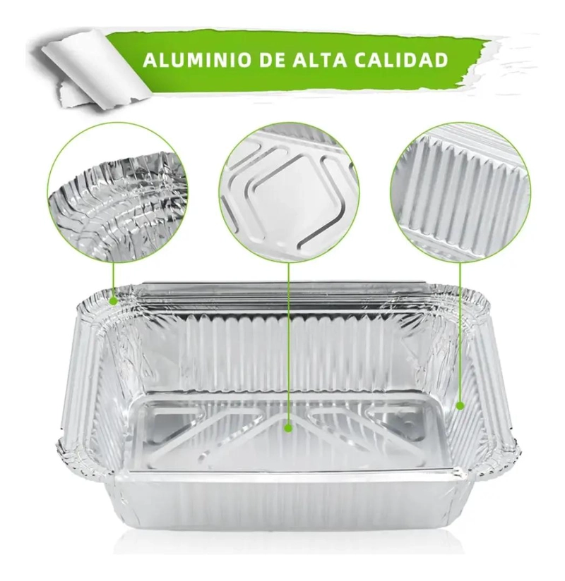 ENVASE ALUMINIO CON TAPA TRANSPARENTE 20 UNIDADES - 4