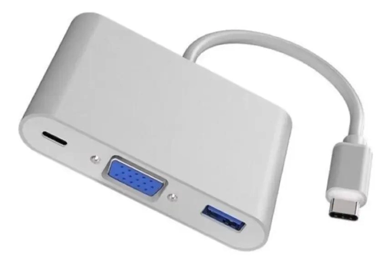 HUB ADAPTADOR USB-C CON VGA 4K, USB 3.0 Y USB-C - 2