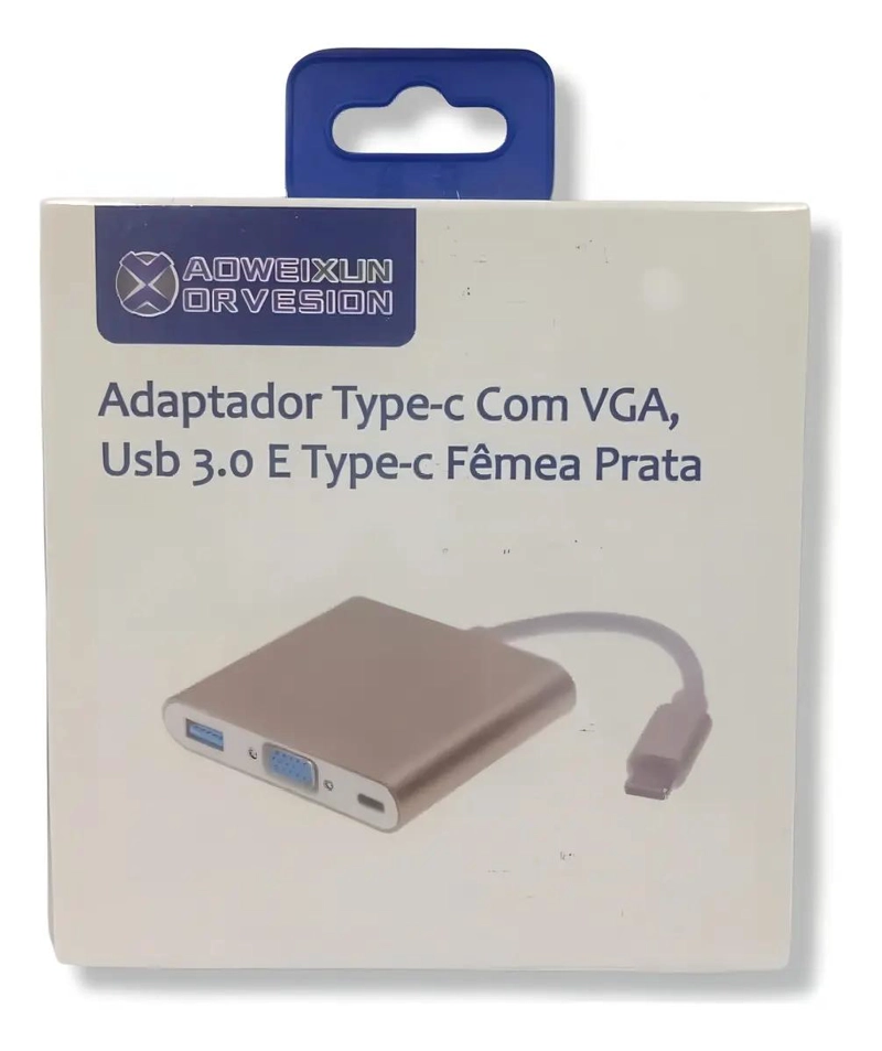 HUB ADAPTADOR USB-C CON VGA 4K, USB 3.0 Y USB-C - 5