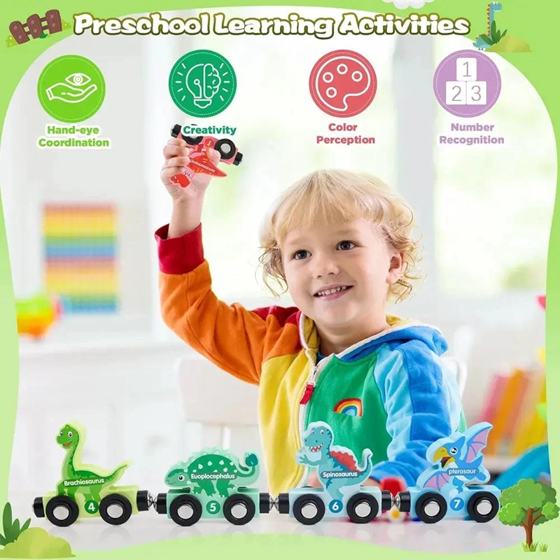 TREN DE DINOSAURIOS DE MADERA MONTESSORI - 2