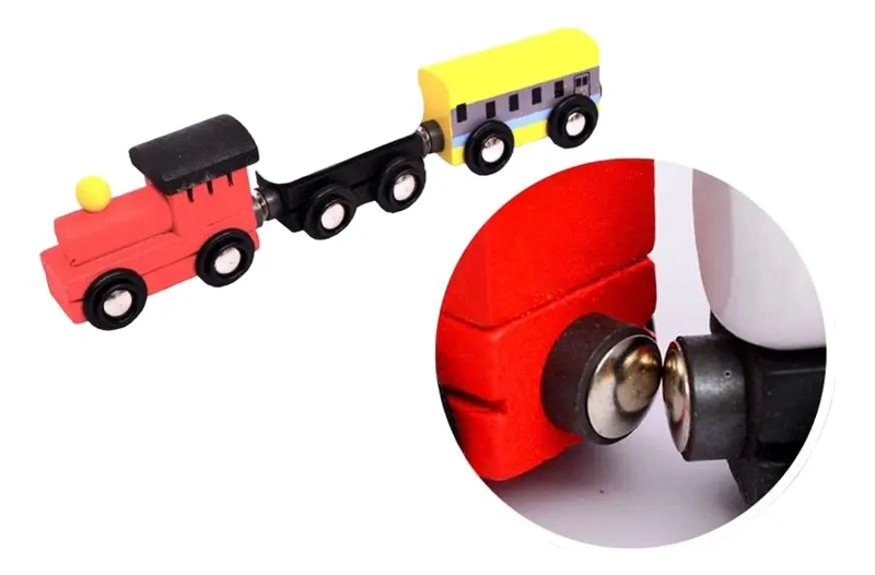 TREN DE MADERA CON RIEL DE 48 PIEZAS - 4