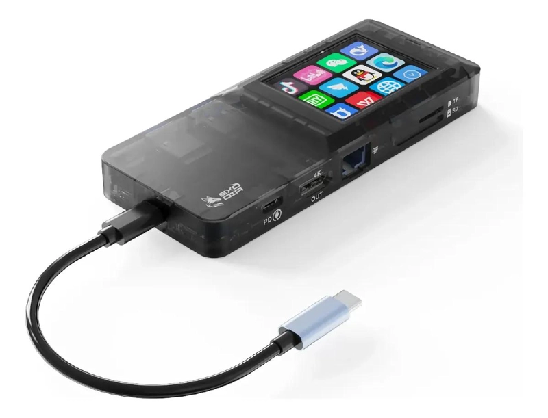 GENÉRICO HUB USB-C 8 EN 1 CON PANTALLA TACTIL STREAMDECK