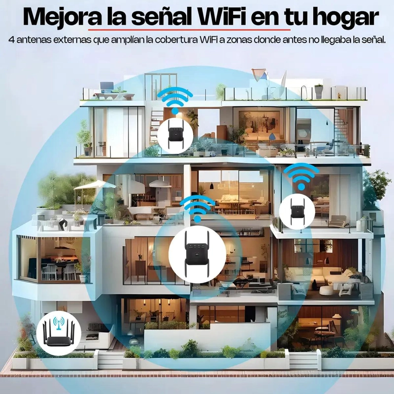 REPETIDOR WIFI 5G Y 2.4G CON FACIL INSTALACION Y AMPLIA C - 3