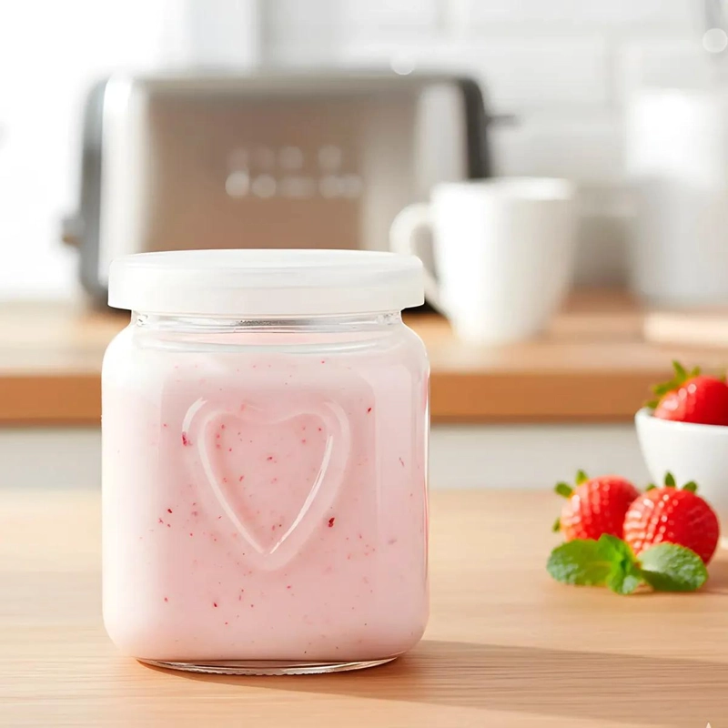 FRASCOS DE VIDRIO REDONDOS PARA YOGUR 150ML CON TAPA - 4