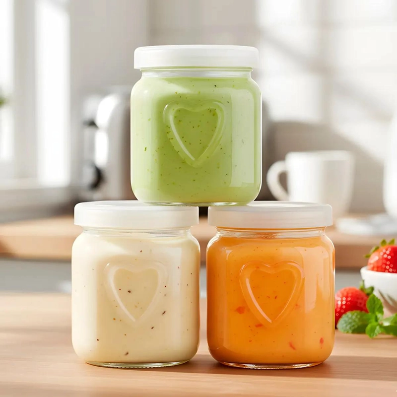 FRASCOS DE VIDRIO REDONDOS PARA YOGUR 150ML CON TAPA - 5