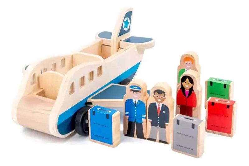 AVION DIDACTICO DE MADERA PARA NIÑOS - 2