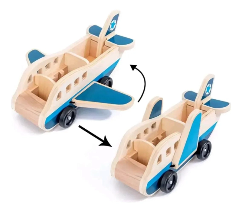 AVION DIDACTICO DE MADERA PARA NIÑOS - 3