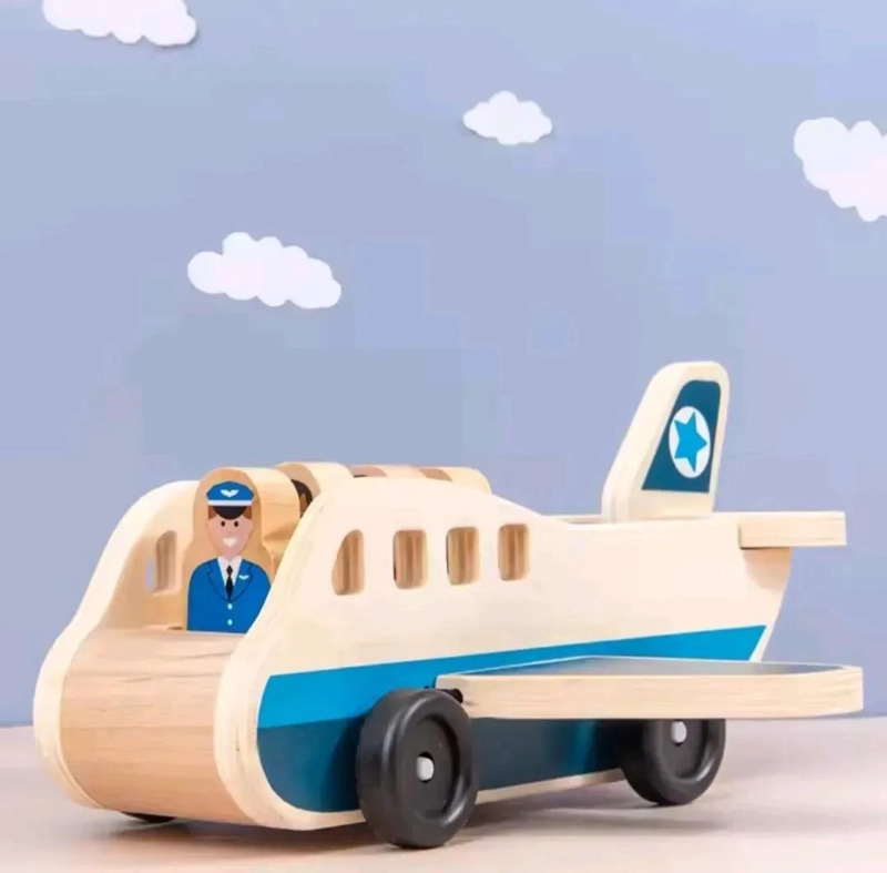 AVION DIDACTICO DE MADERA PARA NIÑOS - 4
