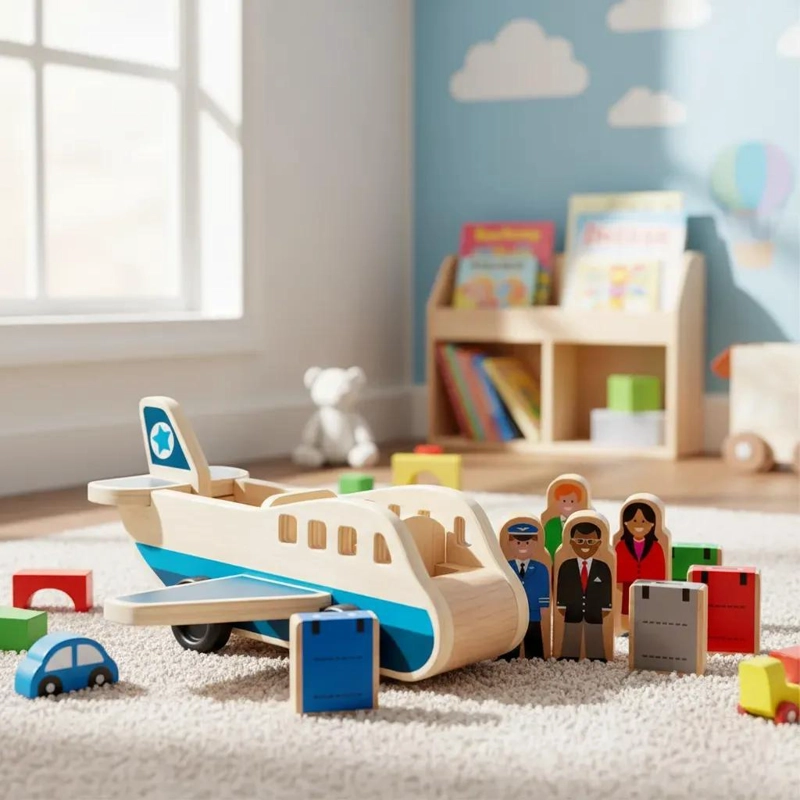 AVION DIDACTICO DE MADERA PARA NIÑOS - 5