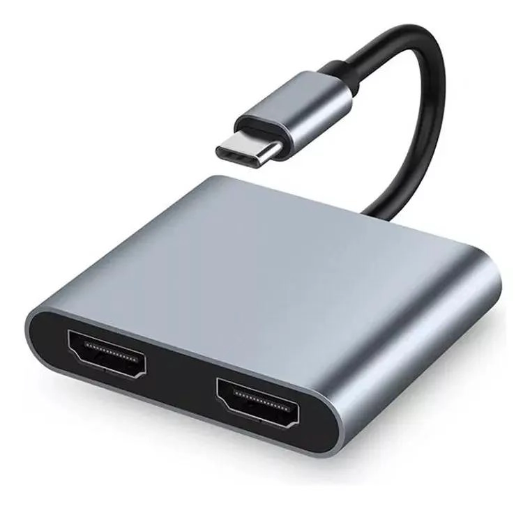 GENÉRICO ADAPTADOR HUB USB TIPO C CON EXTENSOR HDMI DUAL 4K