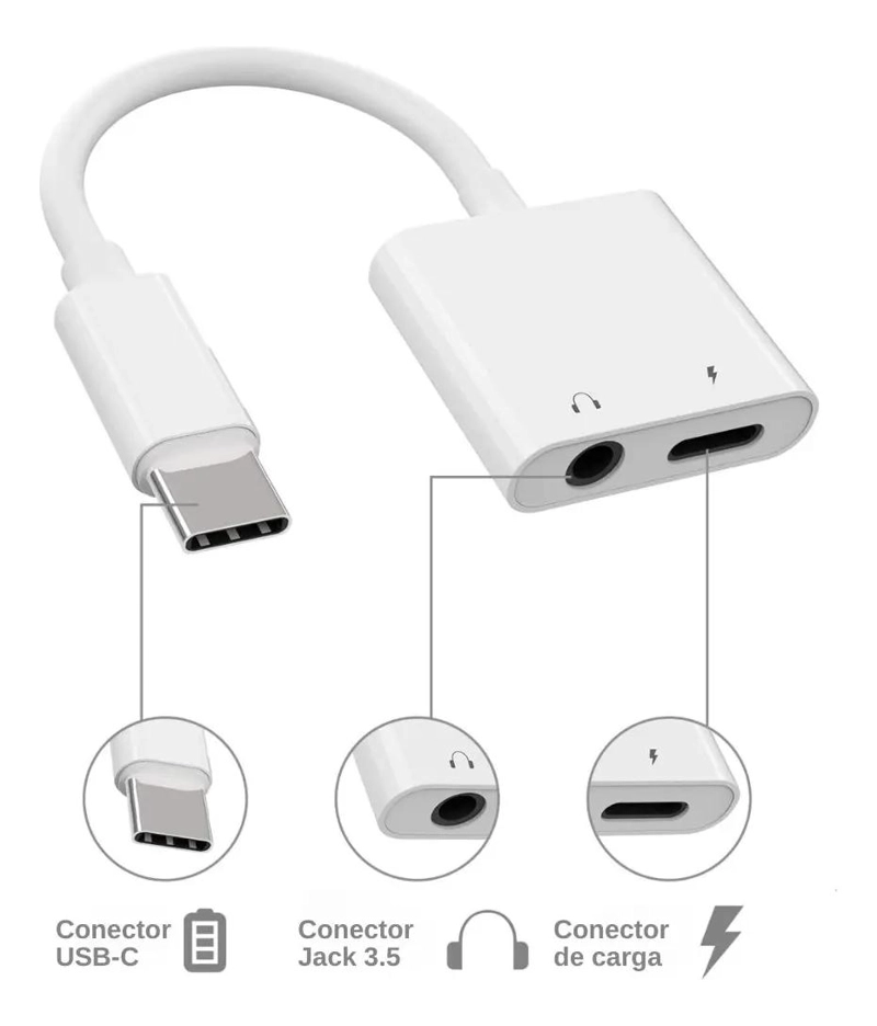 ADAPTADOR USB C A JACK 3.5MM Y CARGA 40W CON DAC - 2