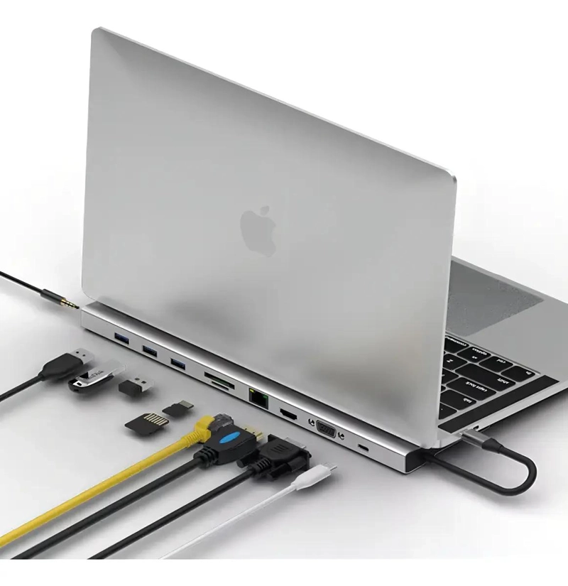 GENÉRICO ADAPTADOR MULTIPUERTO USB-C 10 EN 1 CON HUB
