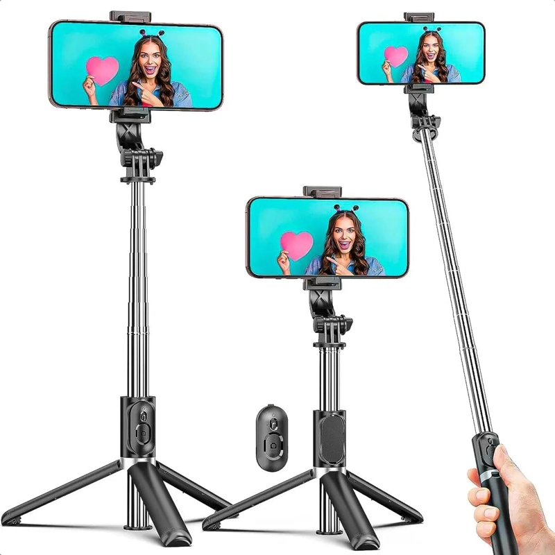 GENÉRICO TRIPODE SELFIE EXTENSIBLE PARA CELULAR NEGRO