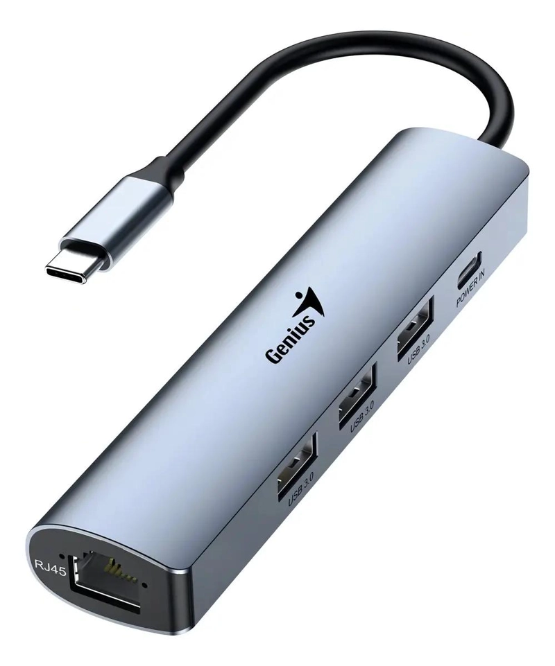 GENÉRICO ADAPTADOR 5 EN 1 USB-C CON ETHERNET RJ-45