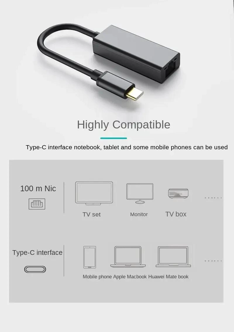 ADAPTADOR USB-C A RJ45 ETHERNET GIGABIT 10/100/1000 MBPS - 5