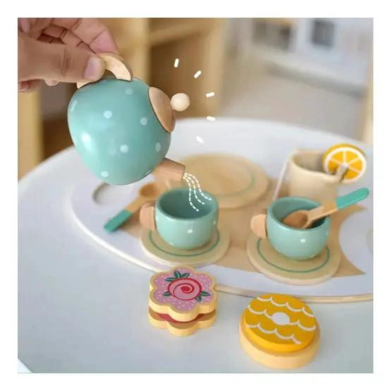 SET DE TAZAS DE MADERA PARA JUEGO DE TE  INFANTIL - 3