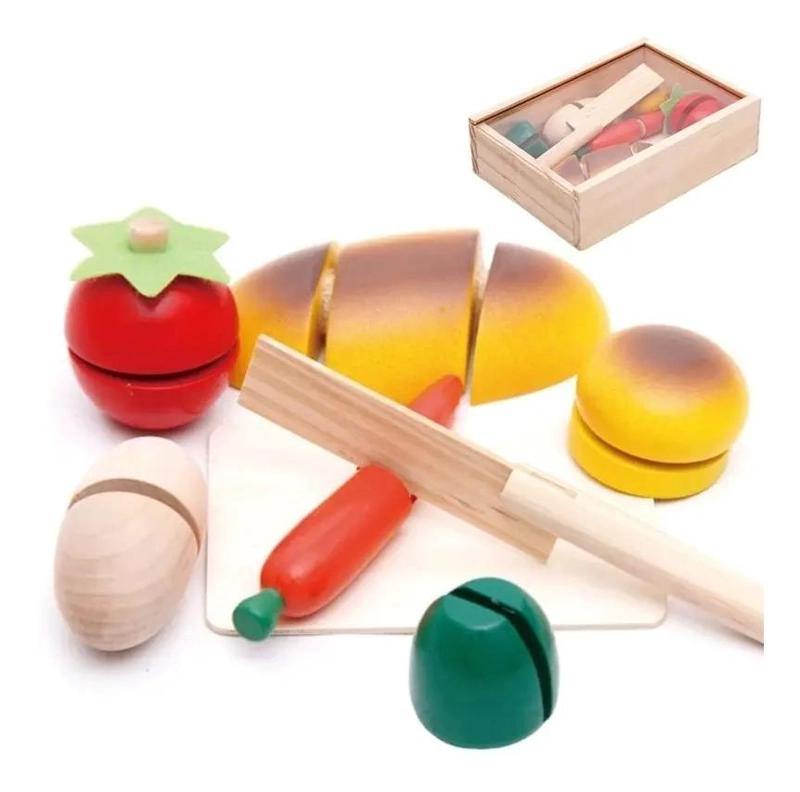 JUEGO DIDACTICO DE CORTAR FRUTAS DE MADERA PARA NIÑAS - 1
