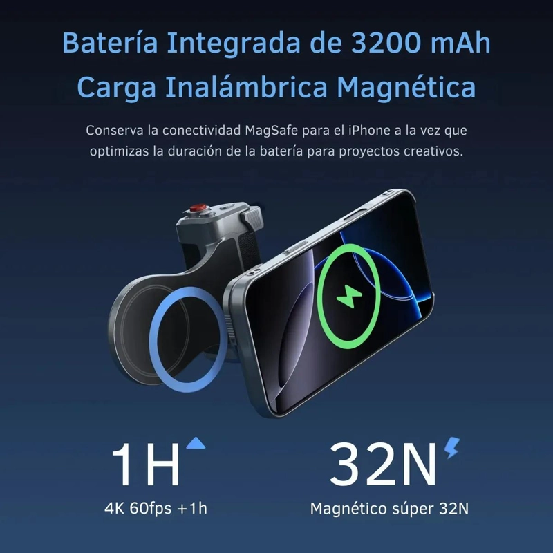 KIT MASTER GRIP MAGSAFE IPHONE 17 PRO CON LUZ Y FILTRO UV - 3