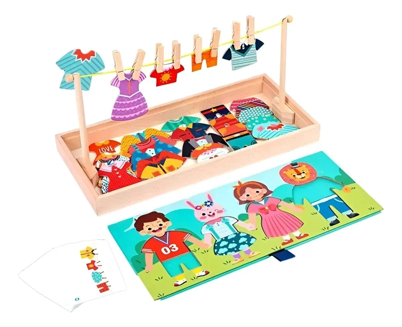 JUEGO DE SIMULACION MONTESSORI ROPA COLGANTE PARA NIÑOS - 1