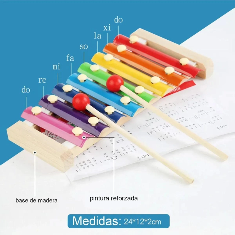 SET DE 8 INSTRUMENTOS MUSICALES MONTESSORI DE MADERA - 4
