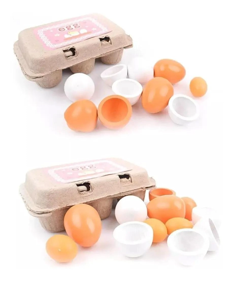 JUEGO DE 6 HUEVOS DE MADERA PARA JUEGO DE ROLES - 2