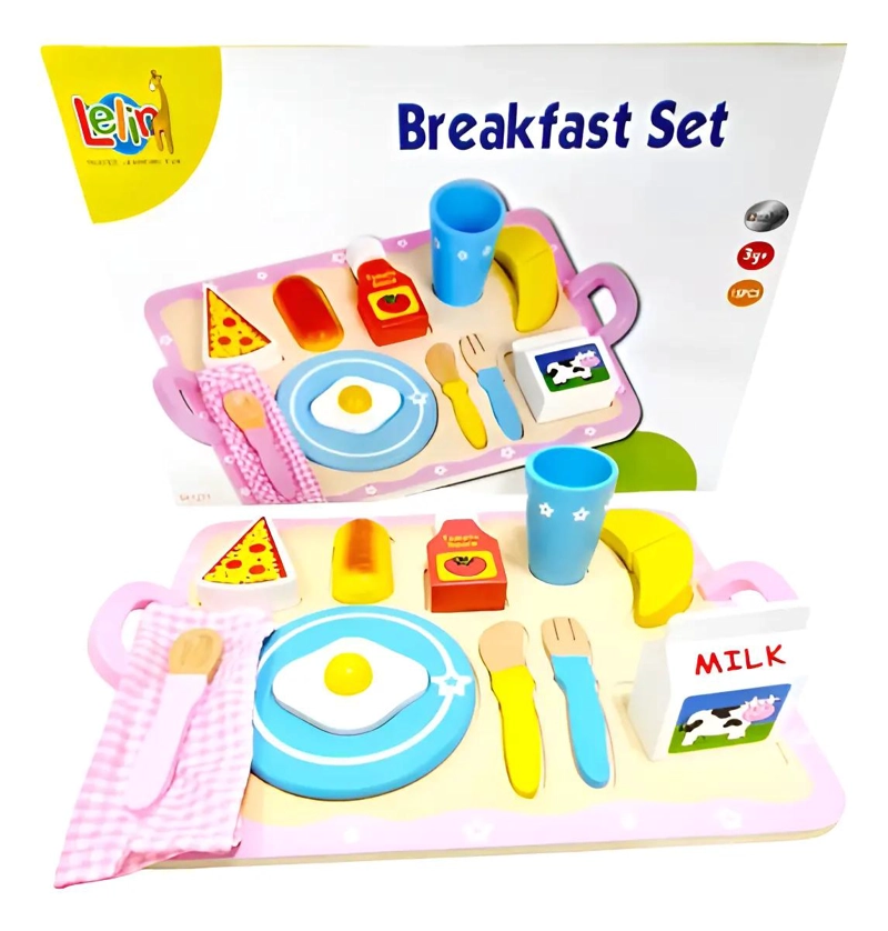 JUEGO DE DESAYUNO DIDACTICO DE MADERA PARA NIÑAS - 1