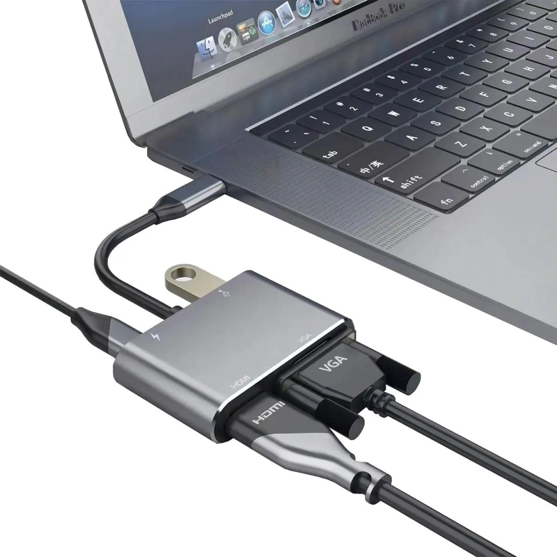 ADAPTADOR USB C 4 EN 1 CON HDMI Y PUERTOS DE EXPANSION - 2