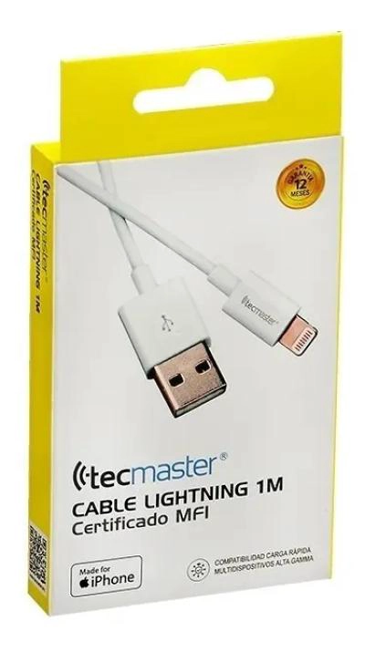 GENÉRICO CABLE USB LIGHTNING 1M BLANCO PARA IPHONE Y IPAD