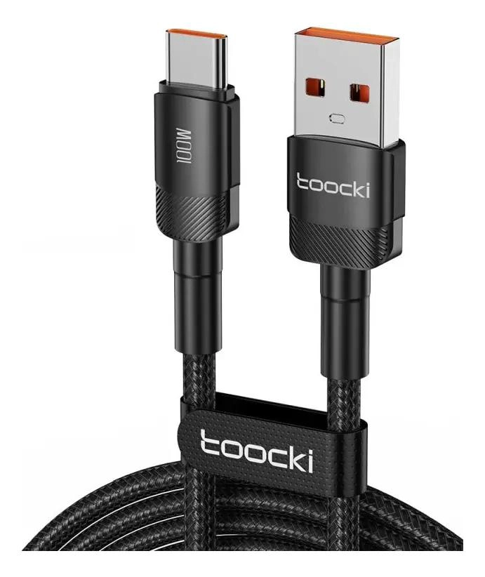 CABLE USB TIPO C 100W 2M CARGA RAPIDA 90° NEGRO - 5
