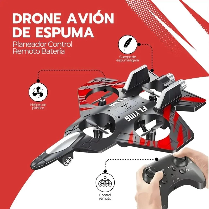 DRONE AVION PLANEADOR DE ESPUMA CON CONTROL REMOTO - 3