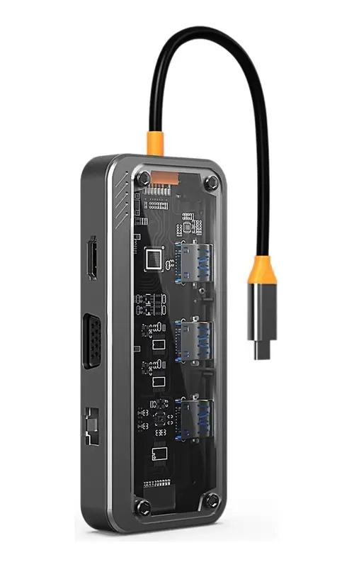 GENÉRICO HUB ADAPTADOR USB-C 10 EN 1 CON DOCKING USB-PD