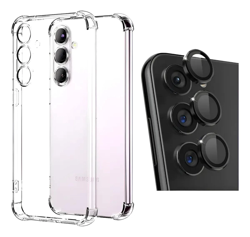 GENÉRICO CARCASA TRANSPARENTE PARA SAMSUNG S25 FE CON PROTECTOR DE
