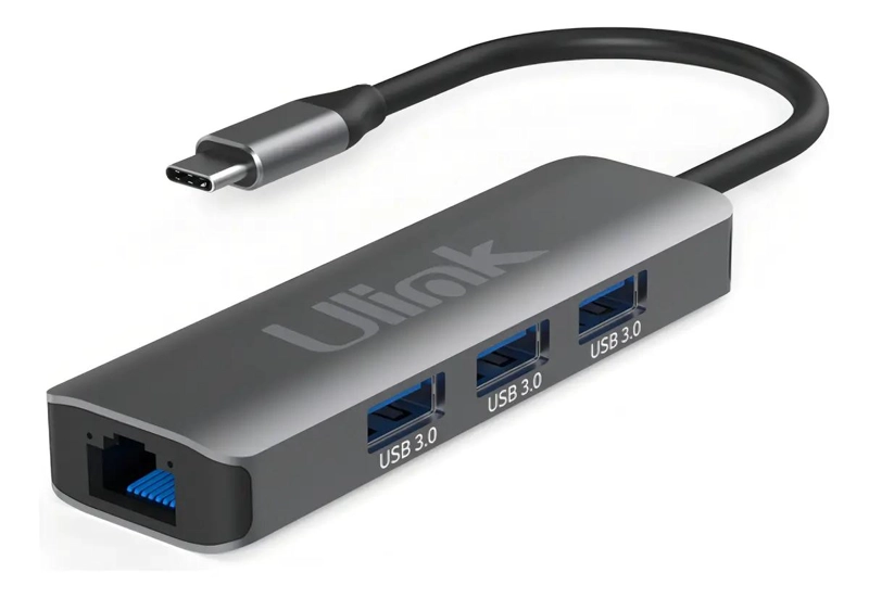 GENÉRICO ADAPTADOR MULTIPUERTO USB-C 3.0 CON RJ45 4 EN 1