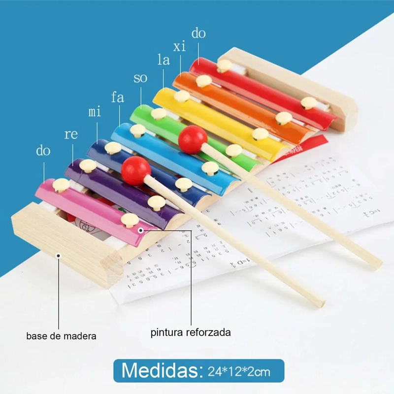 SET 8 INSTRUMENTOS MUSICALES MONTESSORI DE MADERA PARA NI - 3