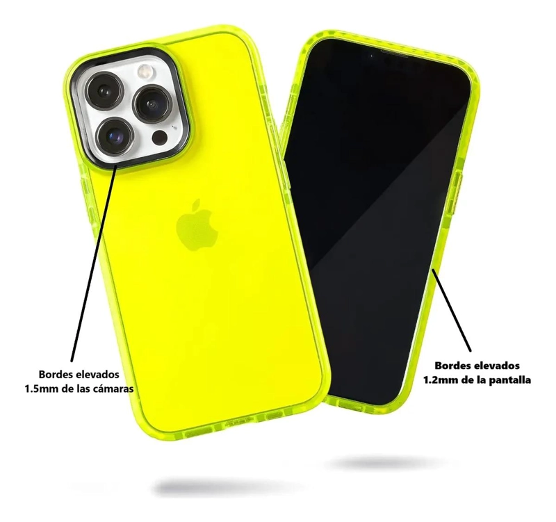 FUNDA FLUORESCENTE DE SILICONA PARA IPHONE CON PROTECCION - 4