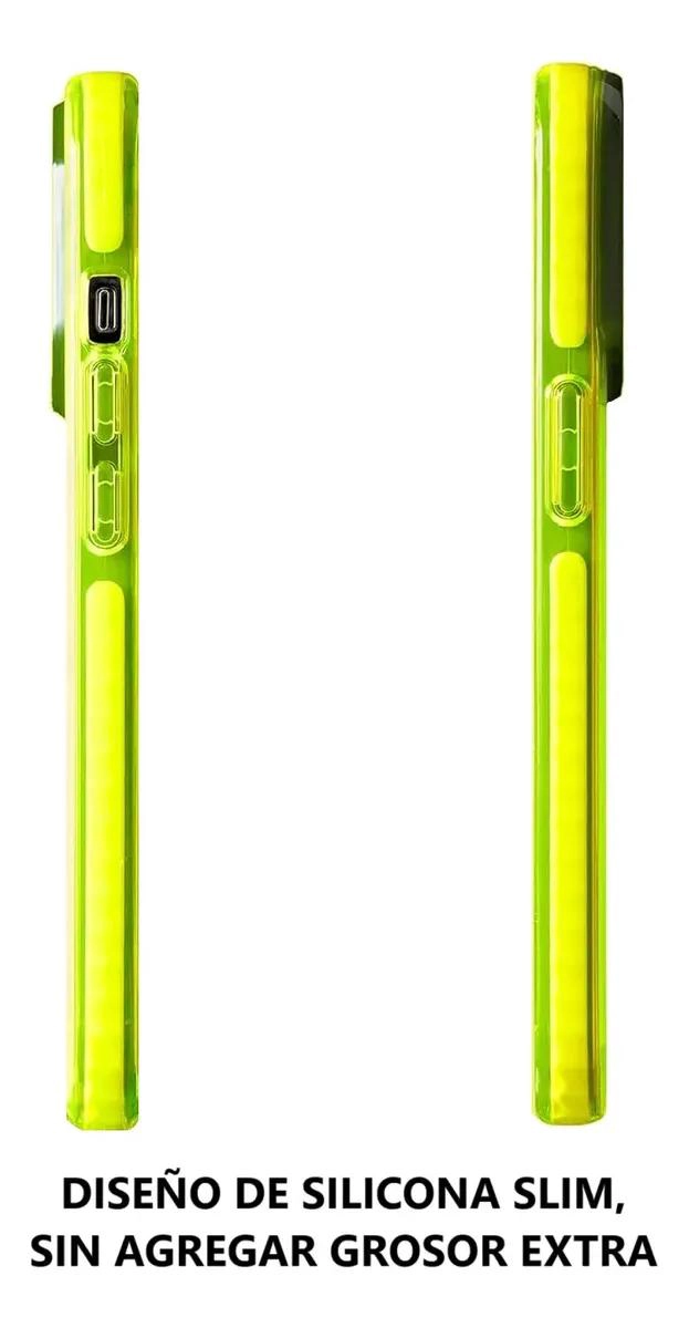 FUNDA FLUORESCENTE DE SILICONA PARA IPHONE CON PROTECCION - 5