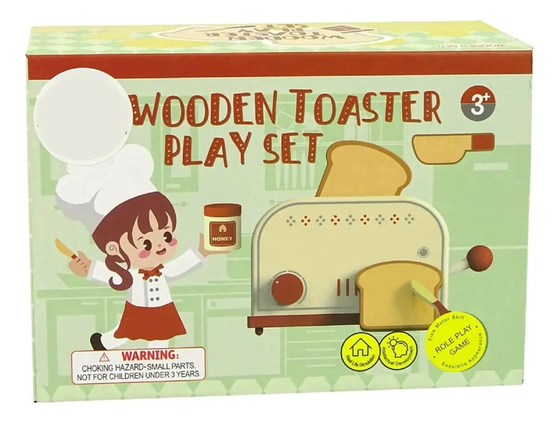 TOSTADOR DE PANES DE MADERA DIDACTICO PARA NIÑOS - 3