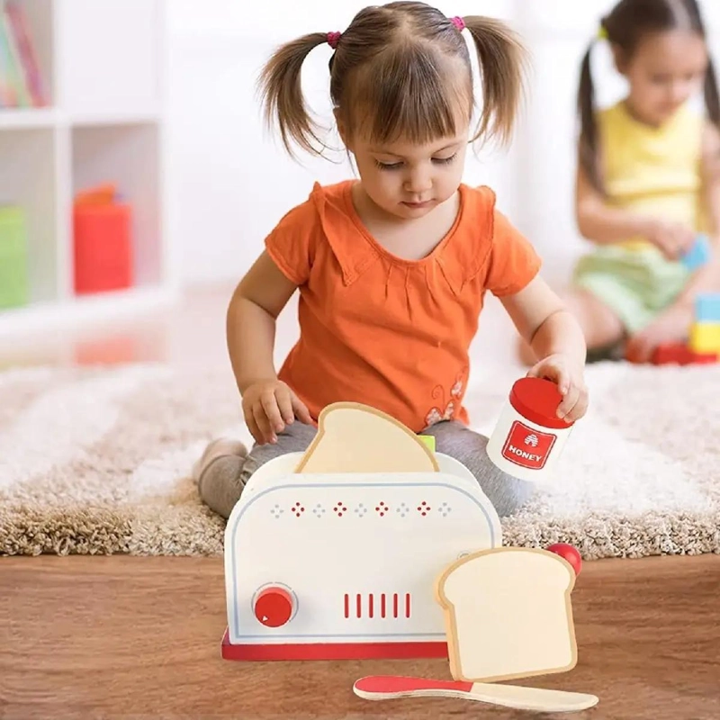 TOSTADOR DE PANES DE MADERA DIDACTICO PARA NIÑOS - 5