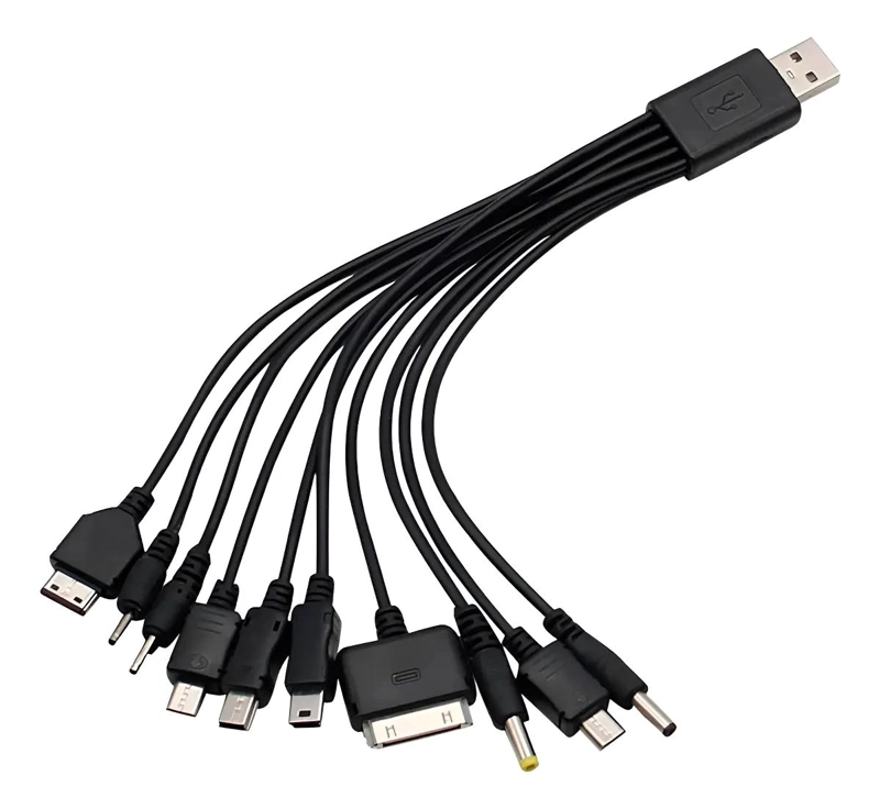 CABLE USB 10 EN 1 CARGA MULTIPLE RAPIDA UNIVERSAL - 1