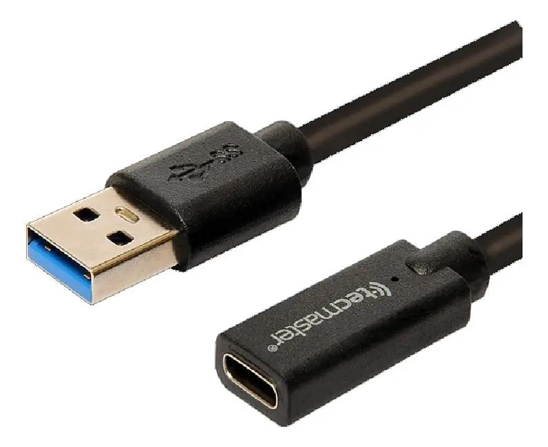 GENÉRICO CABLE OTG USB MACHO A A TIPO-C HEMBRA 1.5M NEGRO