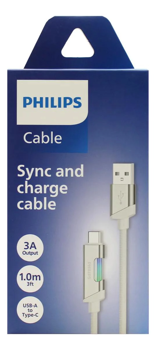 GENÉRICO CABLE USB 3.0 TIPO C 1 METRO CON LUZ LED BLANCO