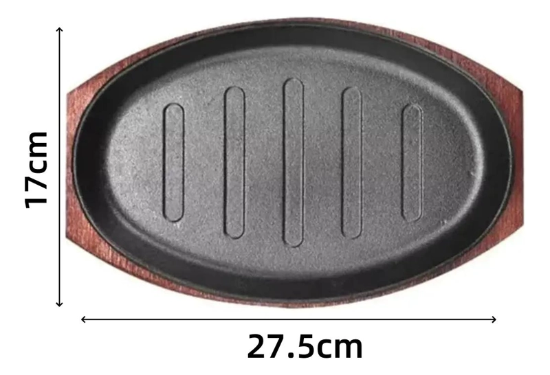 PLANCHA DE FIERRO FUNDIDO CON BASE DE MADERA 28 CM - 4