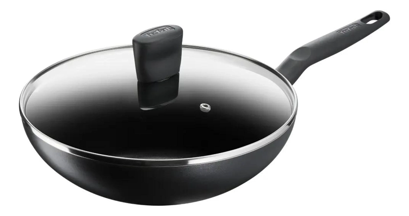WOK 28 CM CON TAPA NEGRO - 1