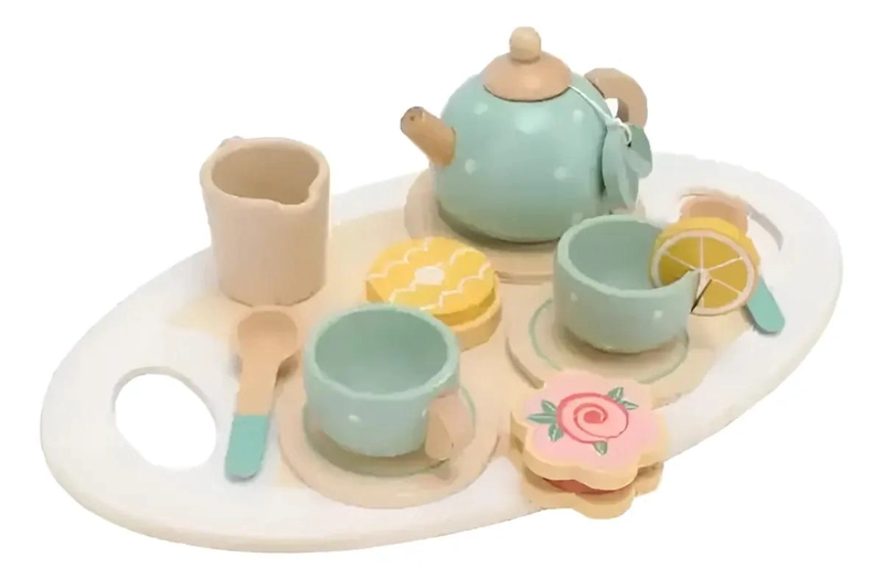 JUEGO DE TAZAS DE TE  CON CALDERA EN COLOR PASTEL - 1