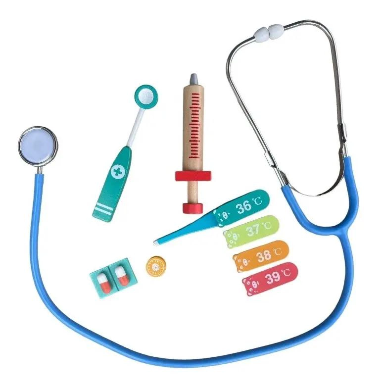 SET DE DOCTOR DE MADERA CON ESTETOSCOPIO PARA NIÑOS - 1
