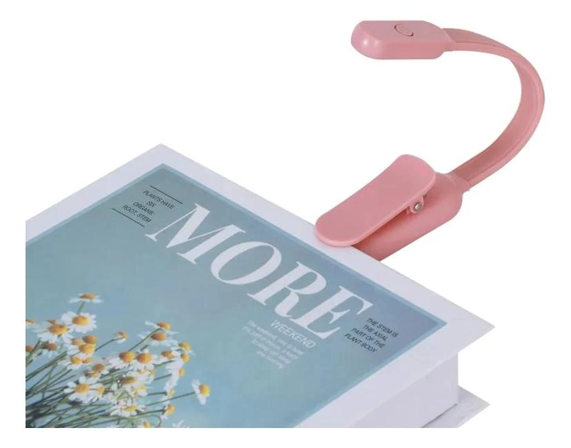 LAMPARA LED PORTATIL CON CLIP ROSA 2.5X2.5 CM - 2