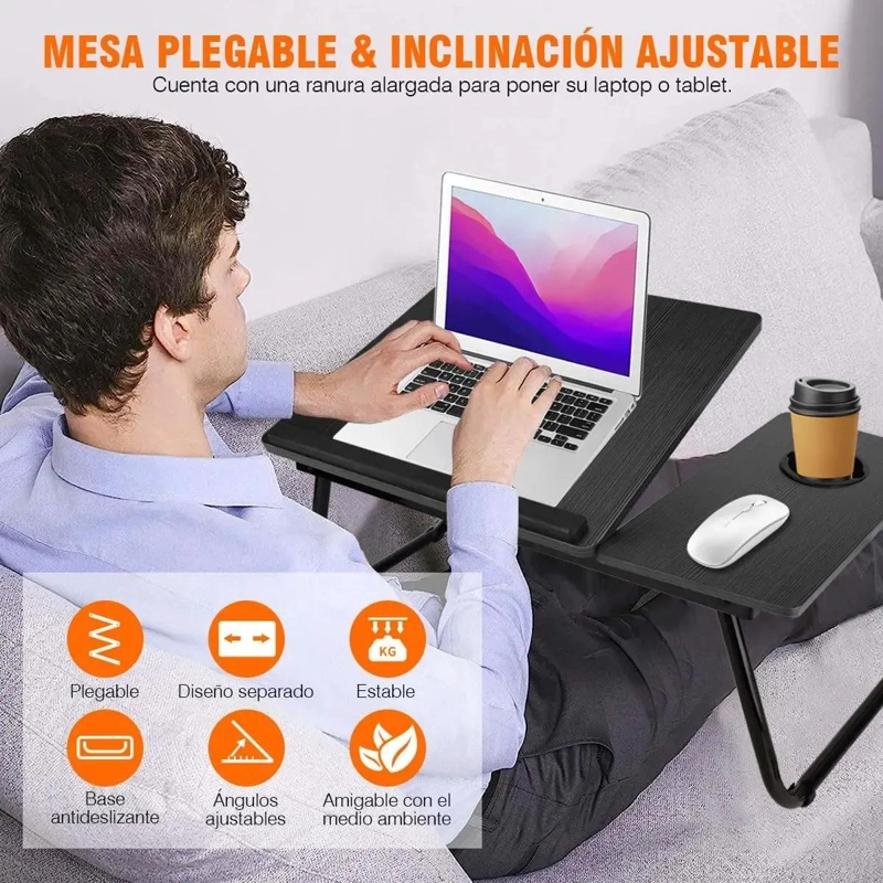 MESA PLEGABLE AJUSTABLE PARA LAPTOP EN CAMA - 3
