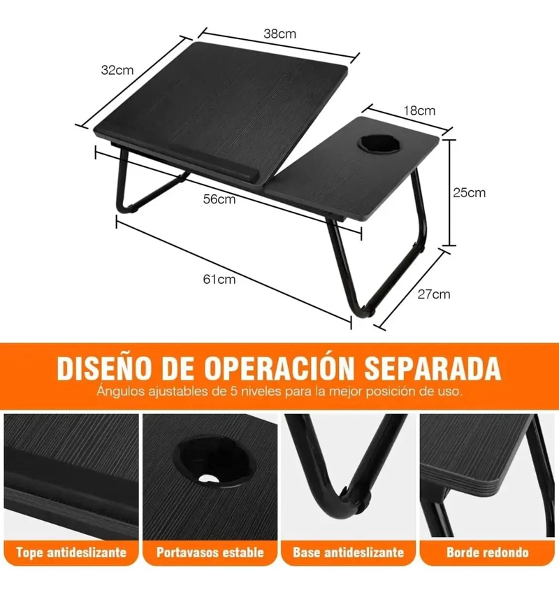 MESA PLEGABLE AJUSTABLE PARA LAPTOP EN CAMA - 4